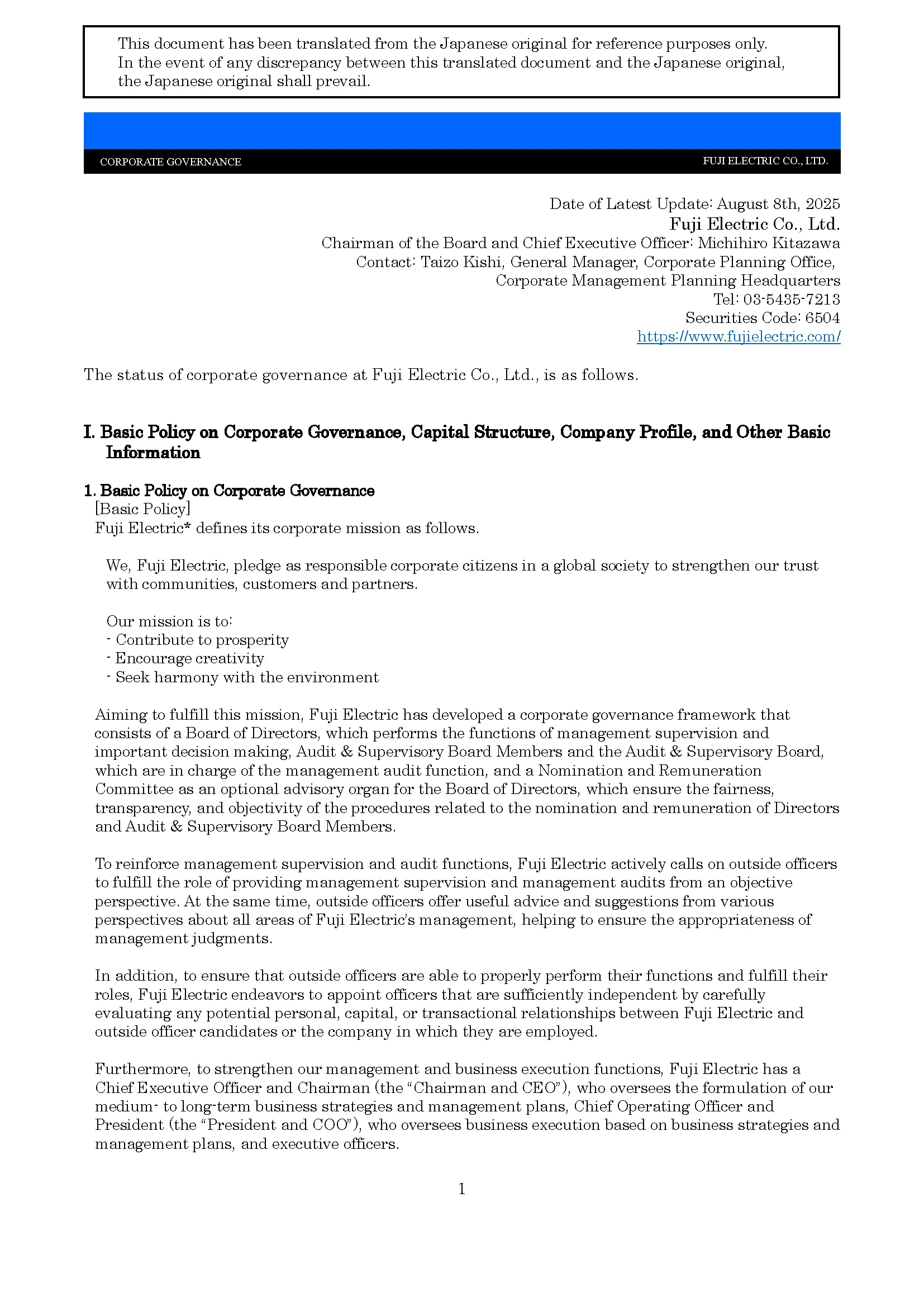 Corporate Governance Report