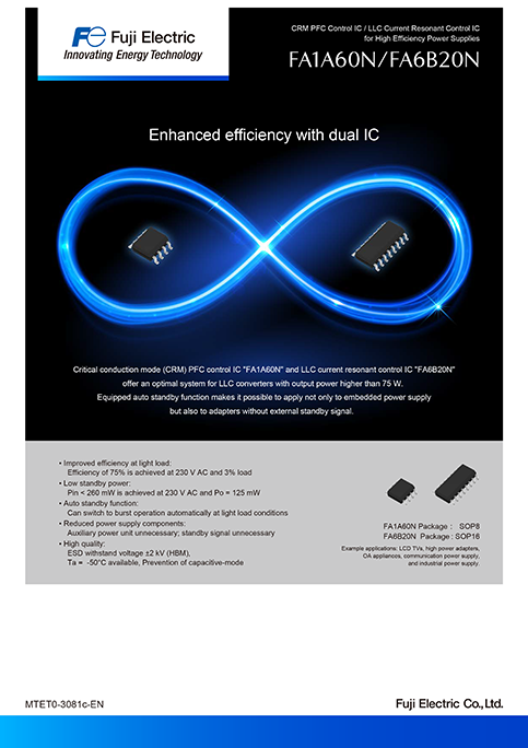 CRM PFC Control IC / LLC Current Resonant Control IC FA1A60N/FA6B20N