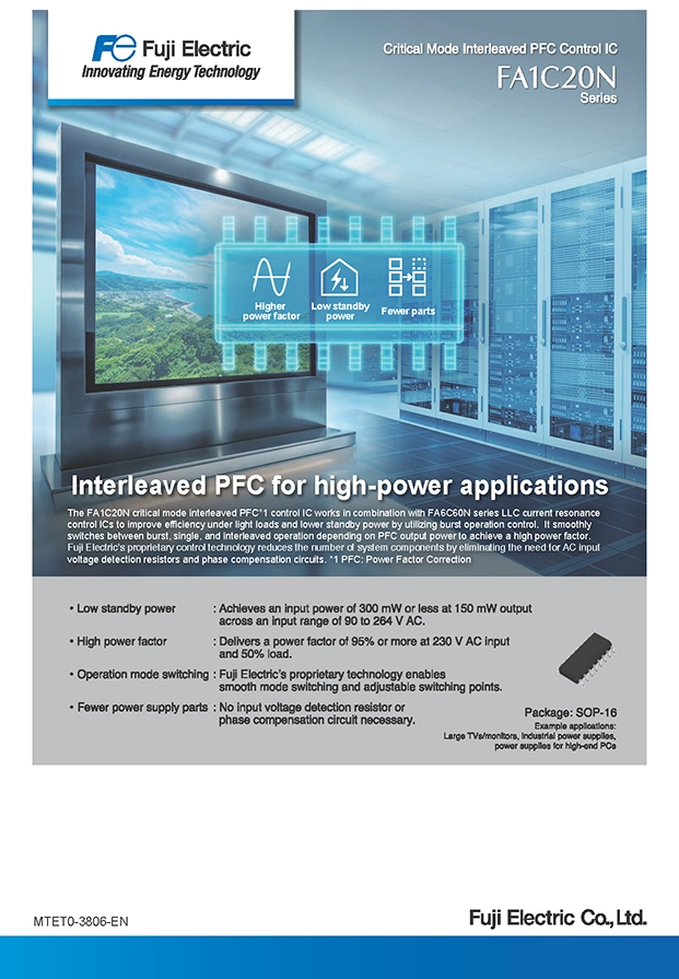 Critical Mode Interleaved PFC Control IC FA1C20N